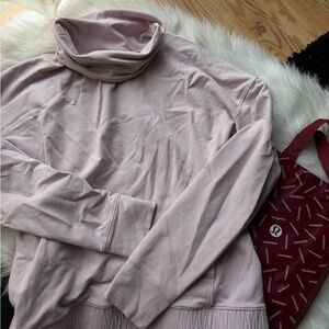 lululemon athletica Light Pink Cowl Neck Sweater